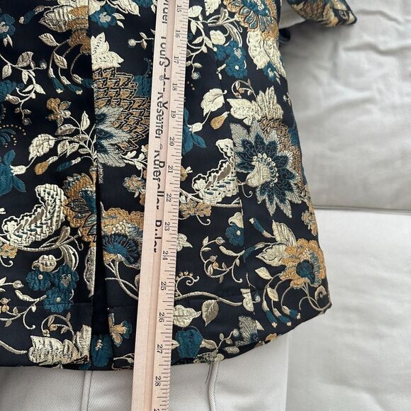 Soft Surroundings Jacket Womens Medium Brocade Asian Metallic Jacquard Viola - Picture 13 of 14